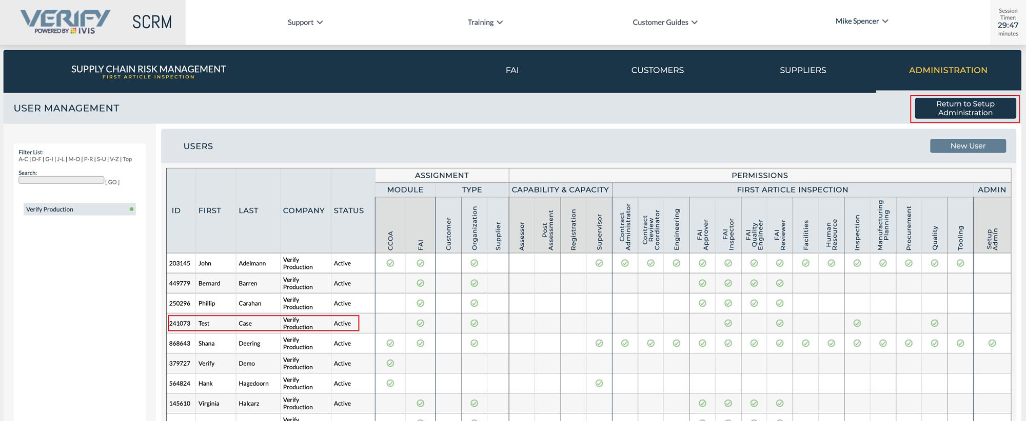 Roles and Permissions