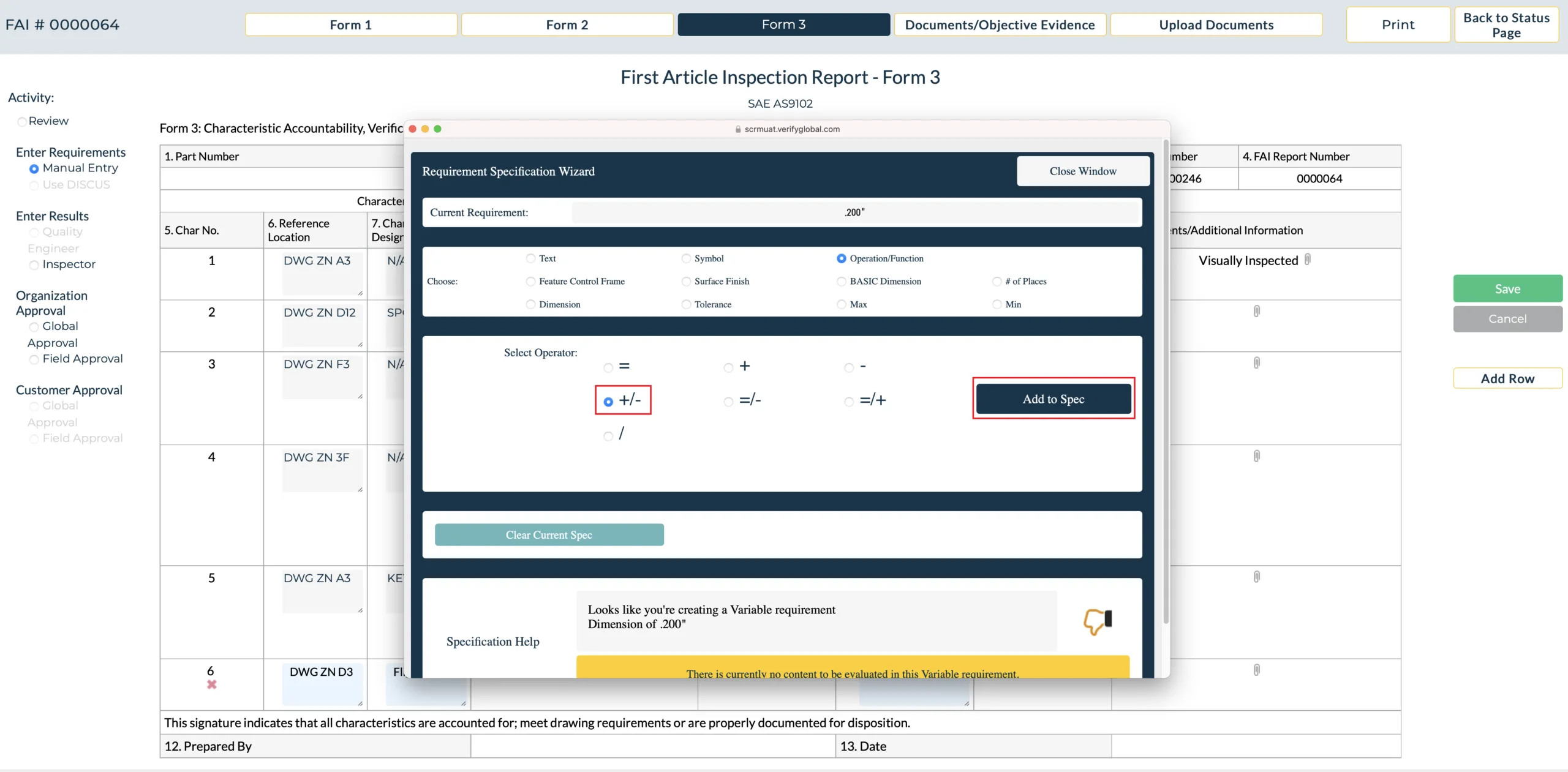 FAI Application Requirements Wizard